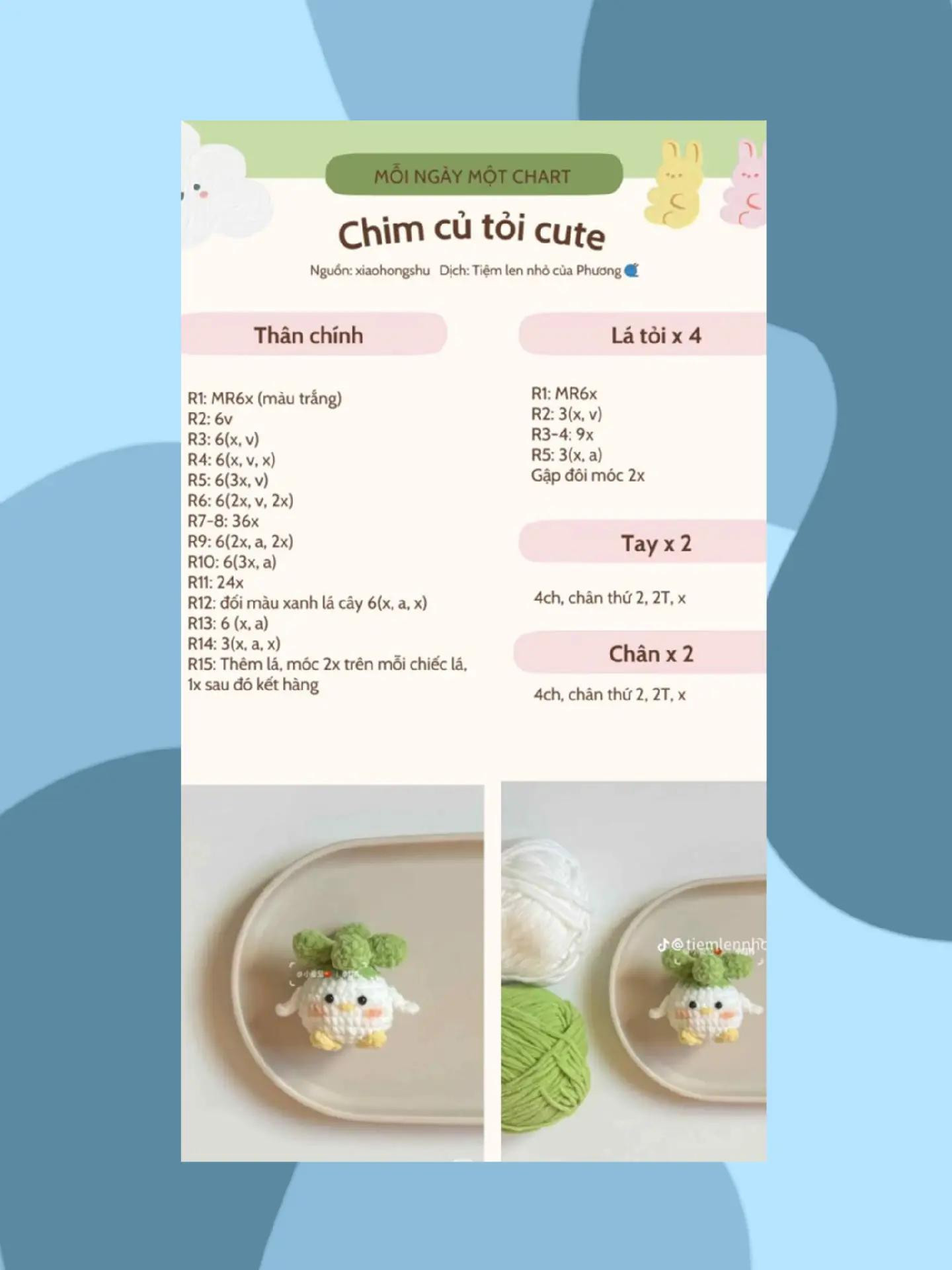 Tổng hợp chart móc len búp bê Capy, Mèo Dudu và Cá Heo