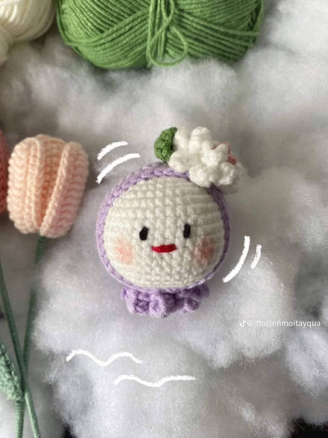 Tổng hợp chart móc len búp bê đáng yêu: Béo mực, Khỉ và Rùa với hướng dẫn chi tiết từng hàng