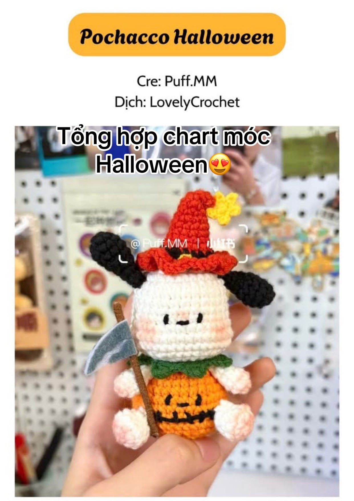 Tổng hợp chart móc len búp bê Halloween dễ thương