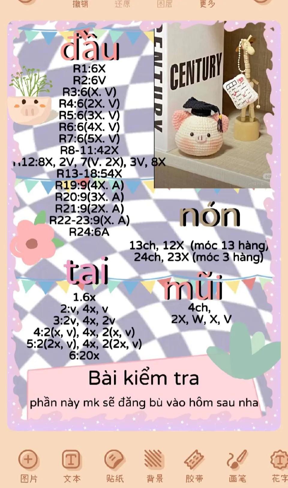 Tổng hợp Chart Móc Len: Búp bê Heo Xinh, Chuột, Thỏ và Phụ kiện