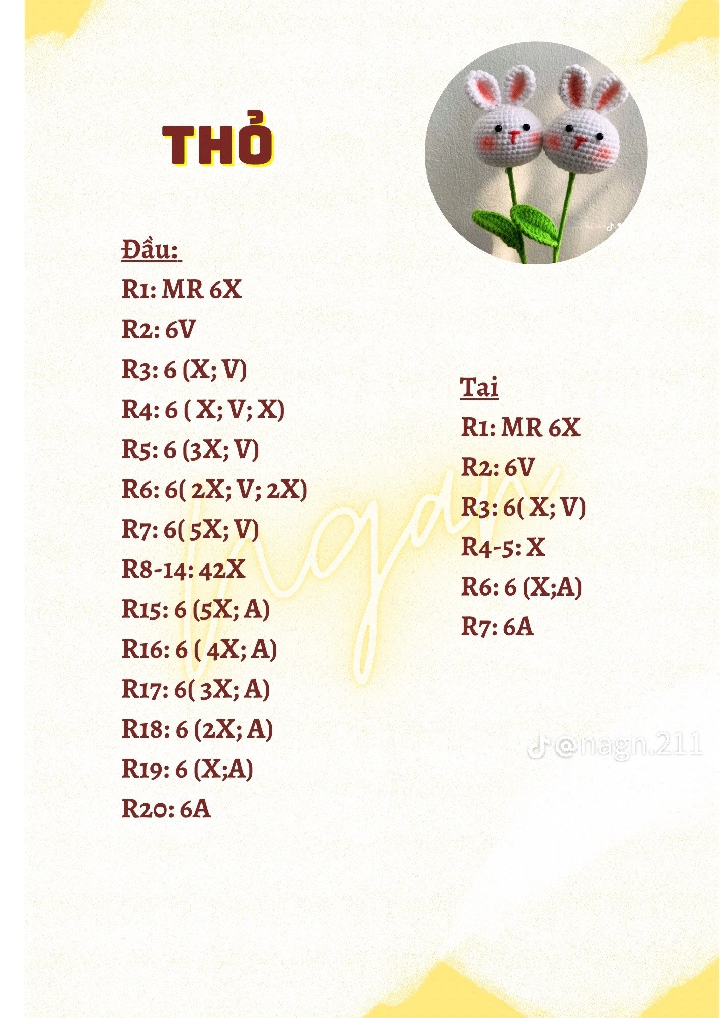 Tổng hợp chart móc len búp bê hoa, thỏ và mặt hổ dễ thương