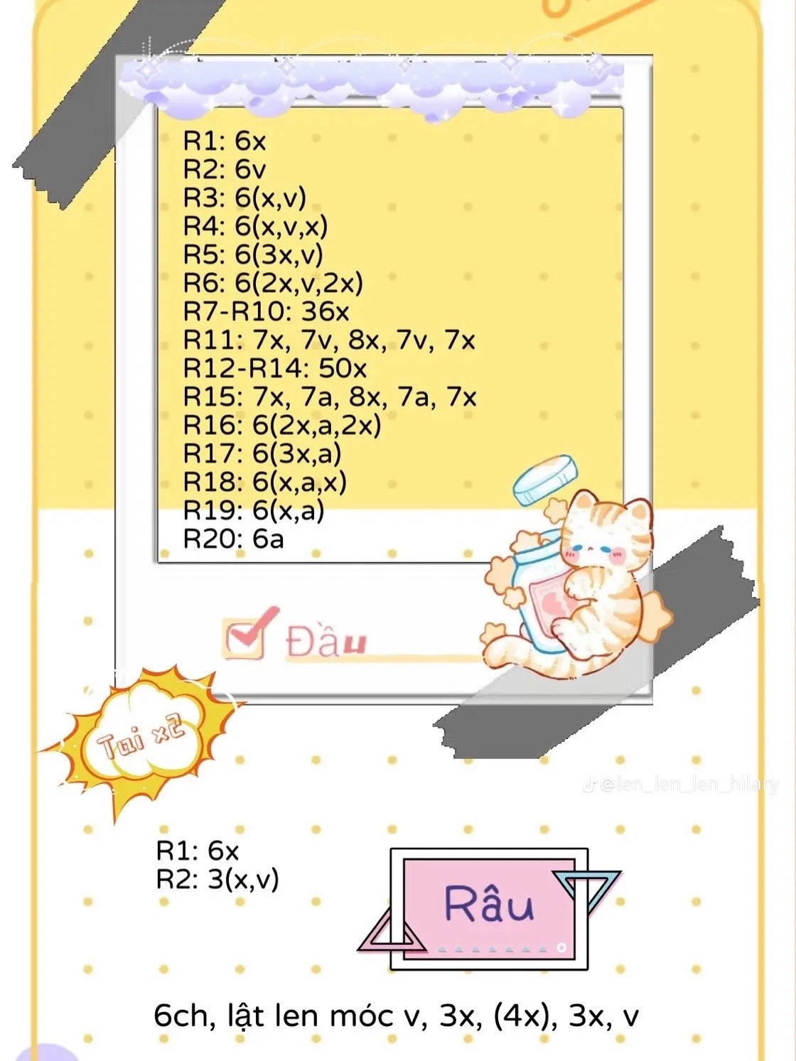 Tổng hợp chart móc len búp bê hoa, thỏ và mặt hổ dễ thương