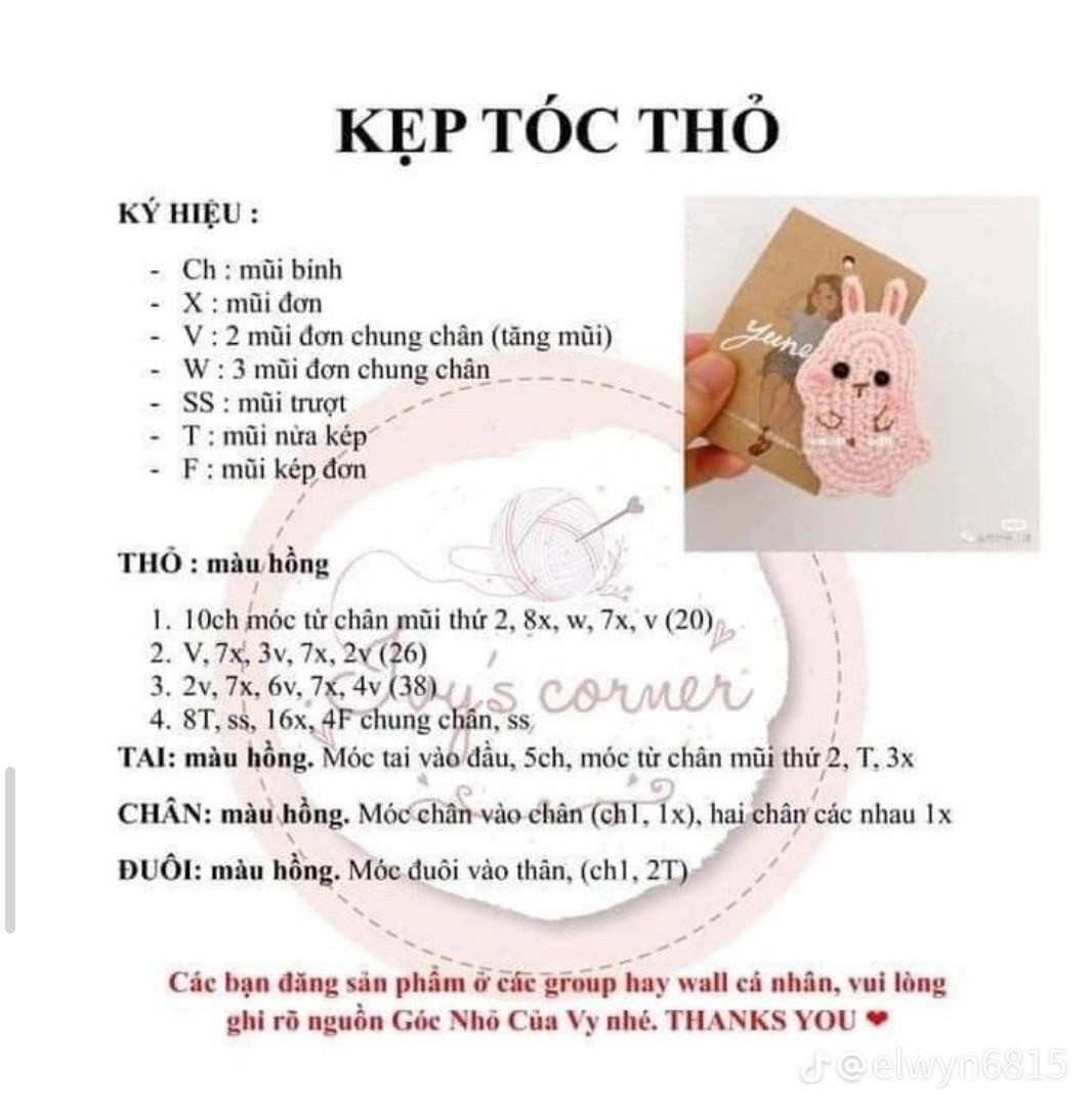 Tổng hợp chart móc len búp bê hoa, thỏ và mặt hổ dễ thương