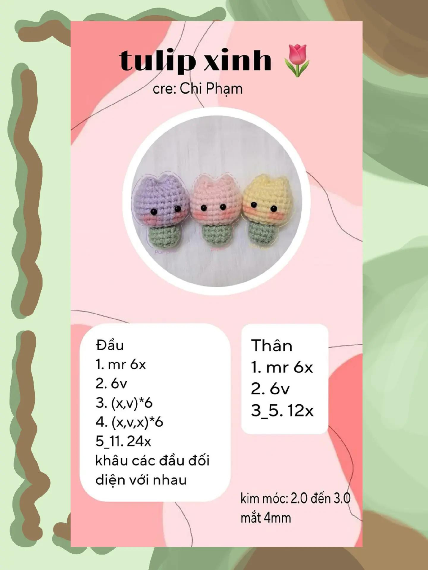 Tổng hợp chart móc len búp bê khủng long, gà con, cừu và ma mèo