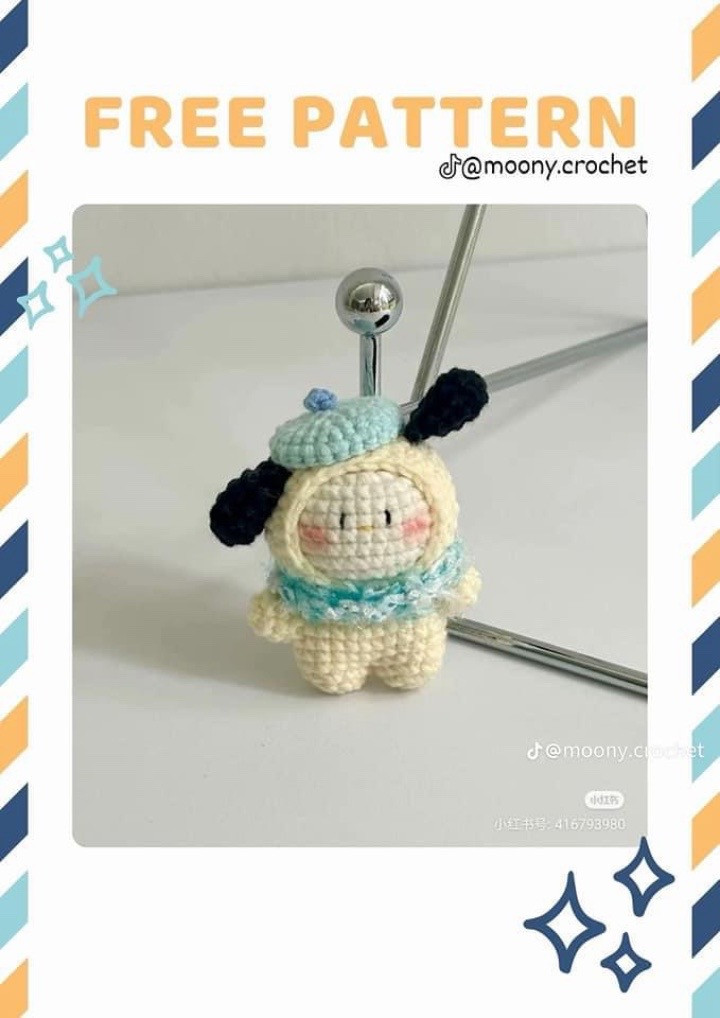 Tổng hợp Chart móc len: Búp bê thỏ, Ếch miệng rộng và búp bê đeo mũ