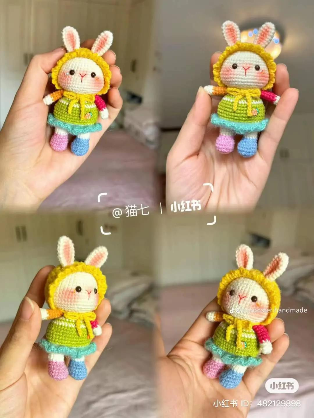 Tổng hợp chart móc len búp bê Thỏ và Vịt dễ thương, hướng dẫn chi tiết từng phần