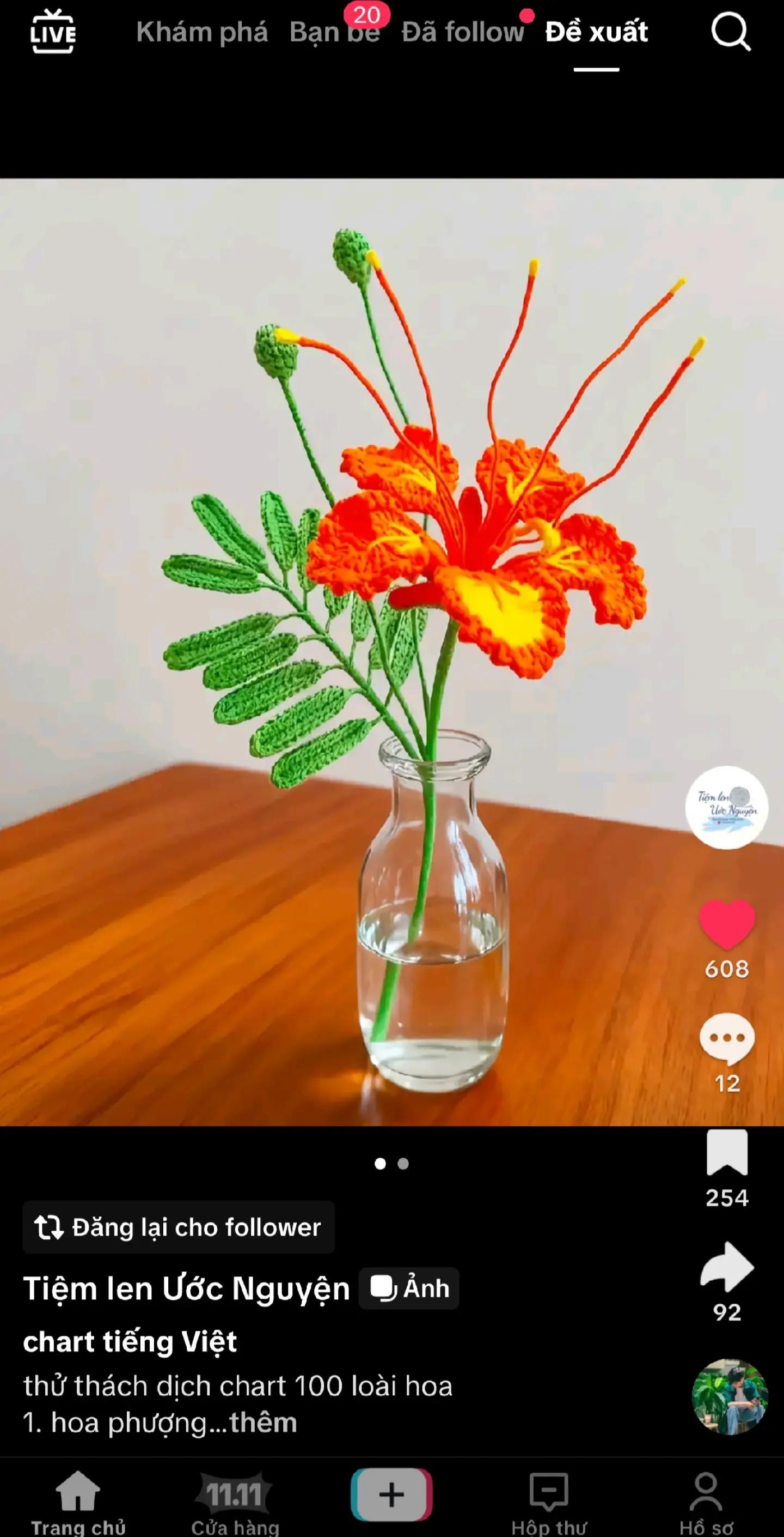 Tổng hợp chart móc len các loại hoa: Anh túc, Oải hương, Lavender, Tiểu Lily