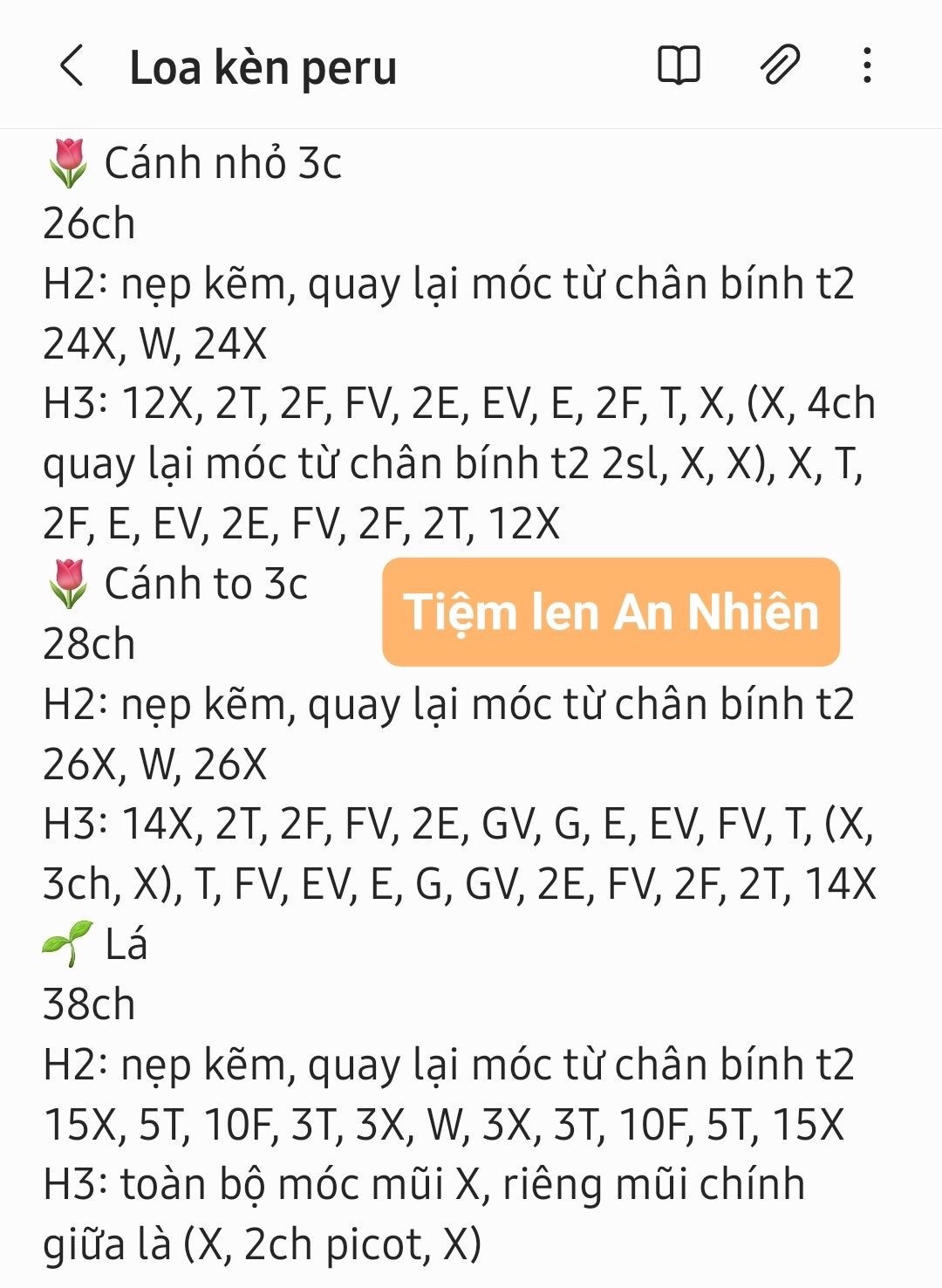 Tổng hợp chart móc len các loại hoa đẹp: Loa kèn Peru, Lan Hỏa Tinh, Cẩm Chướng