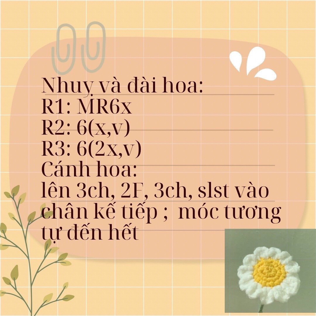 Tổng hợp chart móc len các loại hoa đẹp: Loa kèn Peru, Lan Hỏa Tinh, Cẩm Chướng