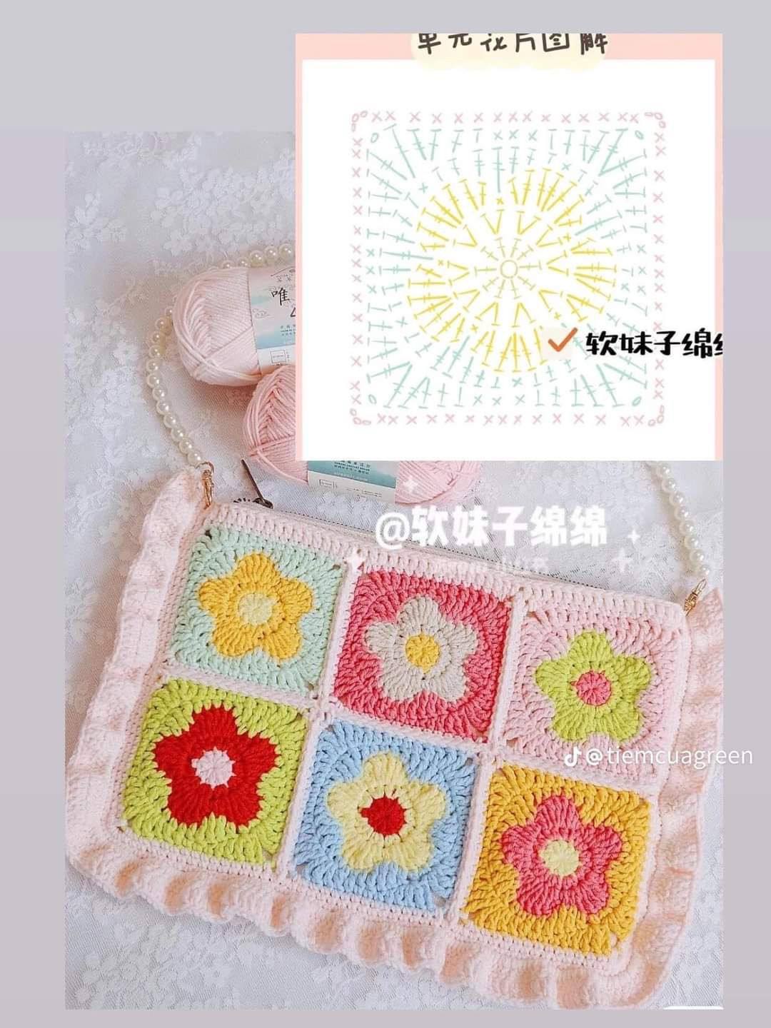 Tổng hợp chart móc len các mẫu túi thời trang: Túi hoa tulip, Buzz Lightyear, Mắt Léz, Tote lưới đánh cá