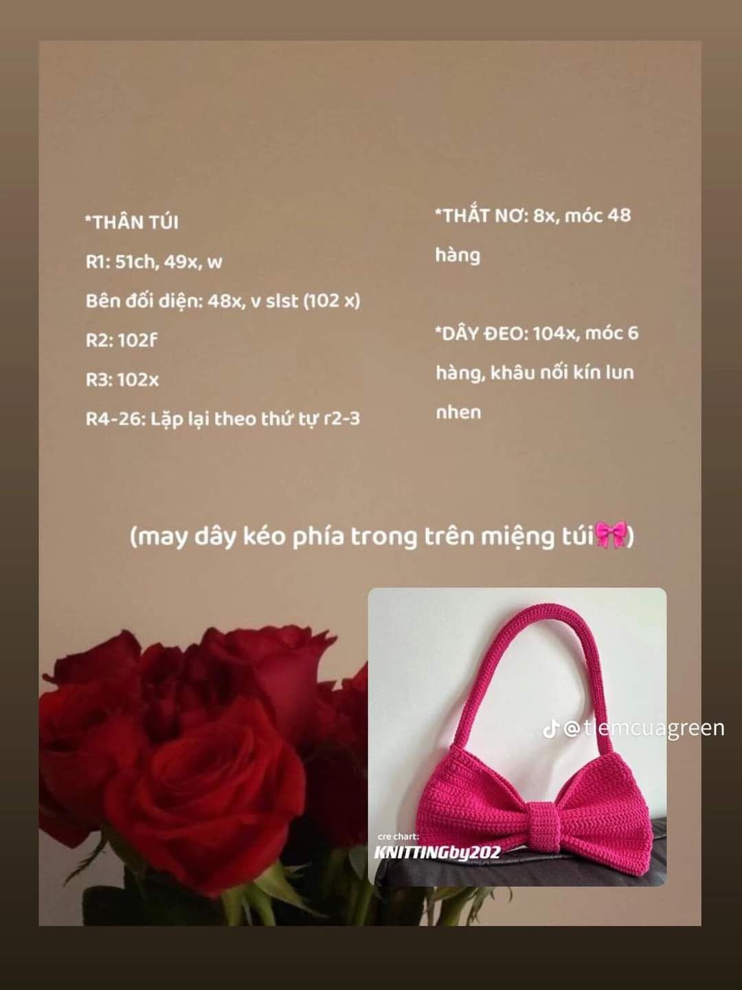 Tổng hợp chart móc len các mẫu túi thời trang: Túi hoa tulip, Buzz Lightyear, Mắt Léz, Tote lưới đánh cá