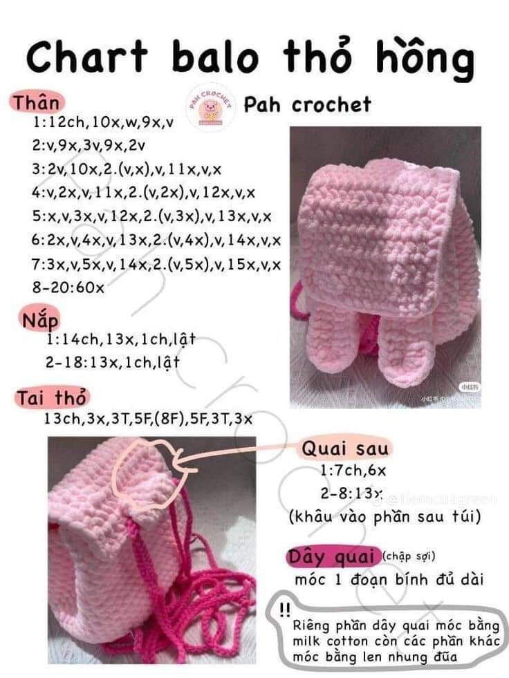 Tổng hợp chart móc len các mẫu túi thời trang: Túi hoa tulip, Buzz Lightyear, Mắt Léz, Tote lưới đánh cá