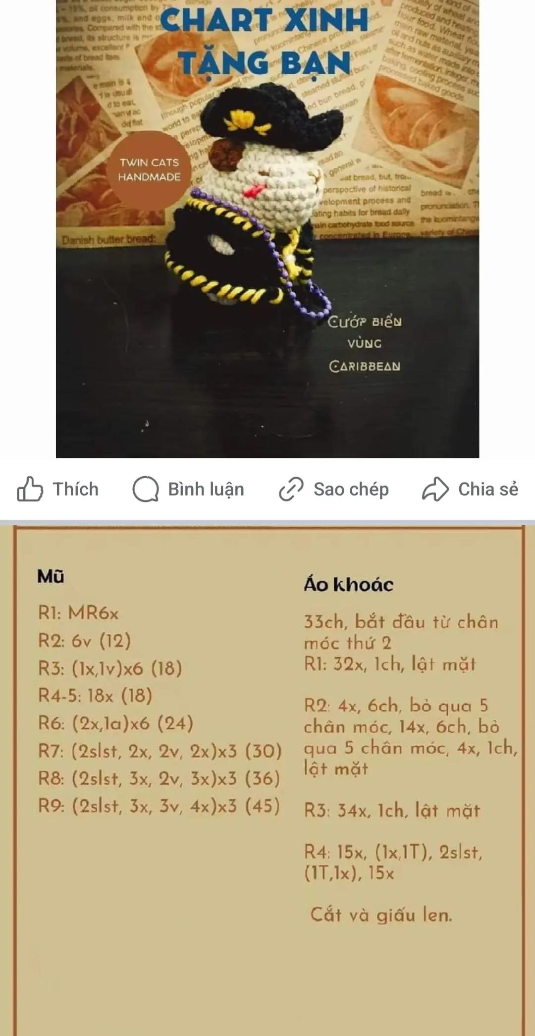 Tổng hợp chart móc len Capybara dễ thương: OUTFIT TRÁI THANH LONG, mũ Spiderman và các mẫu khác