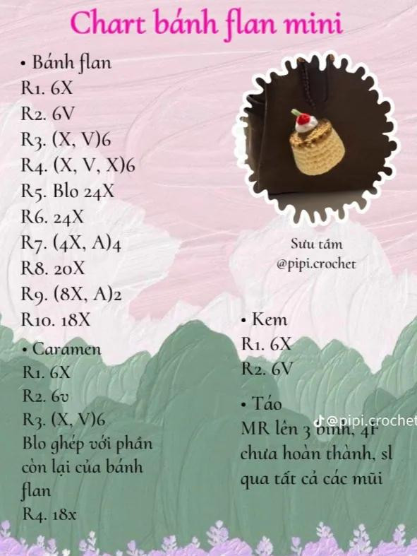 Tổng hợp chart móc len cây kem mini và kẹp tóc hình thú dễ thương