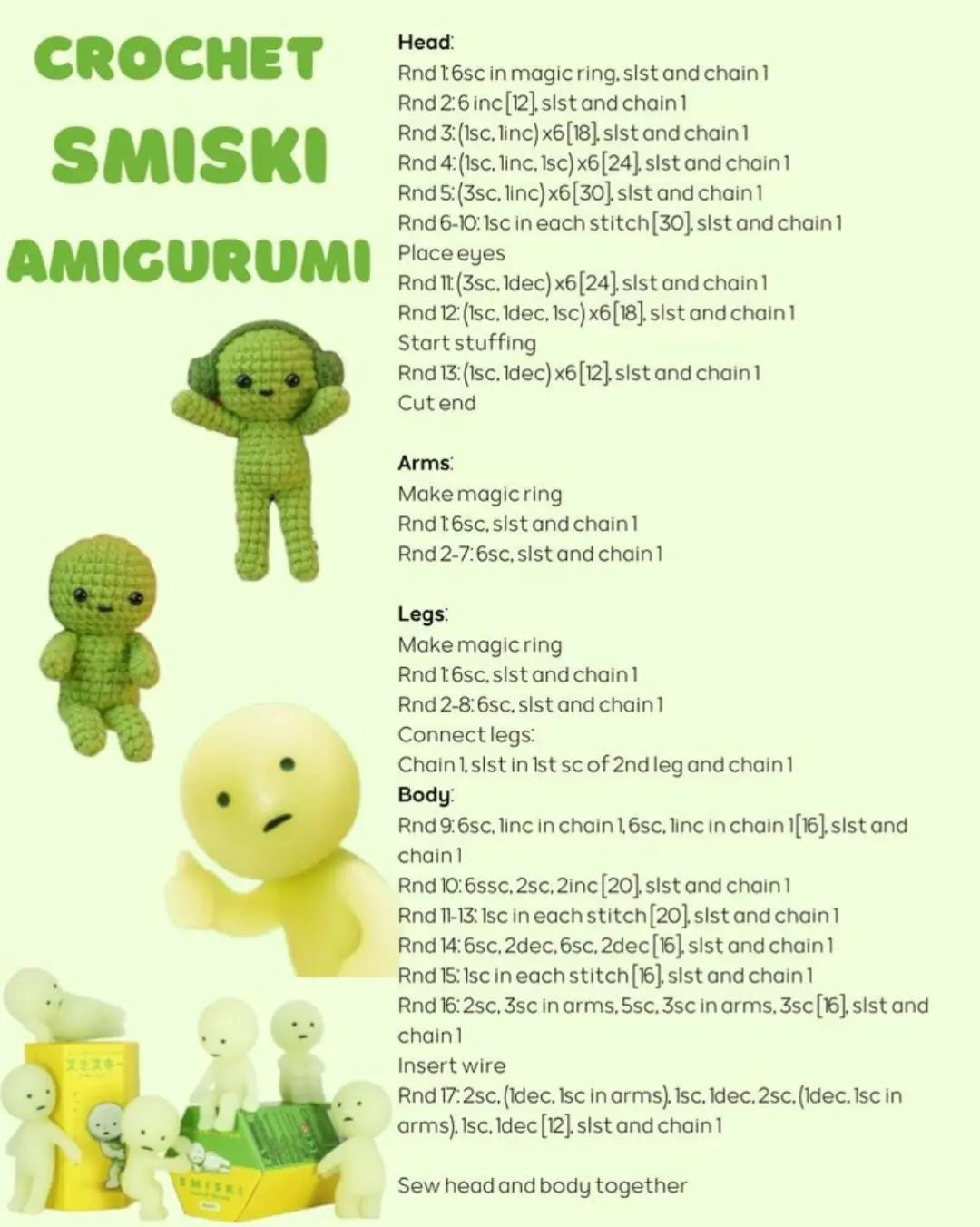 Tổng hợp chart móc len chủ đề màu xanh lá: Bơ, Củ cải, Rùa, Thỏ