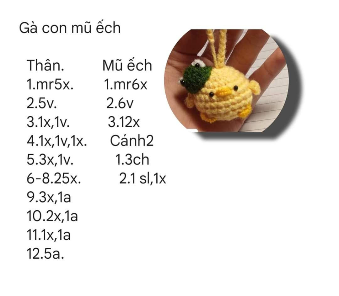 Tổng hợp chart móc len: Cún suy dinh dưỡng, Sao ngũ giác, Gấu mini, Gà con mũ ếch và túi mini