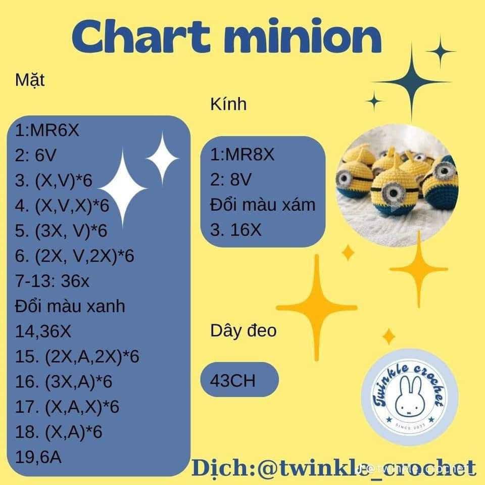 Tổng hợp chart móc len: Cún suy dinh dưỡng, Sao ngũ giác, Gấu mini, Gà con mũ ếch và túi mini