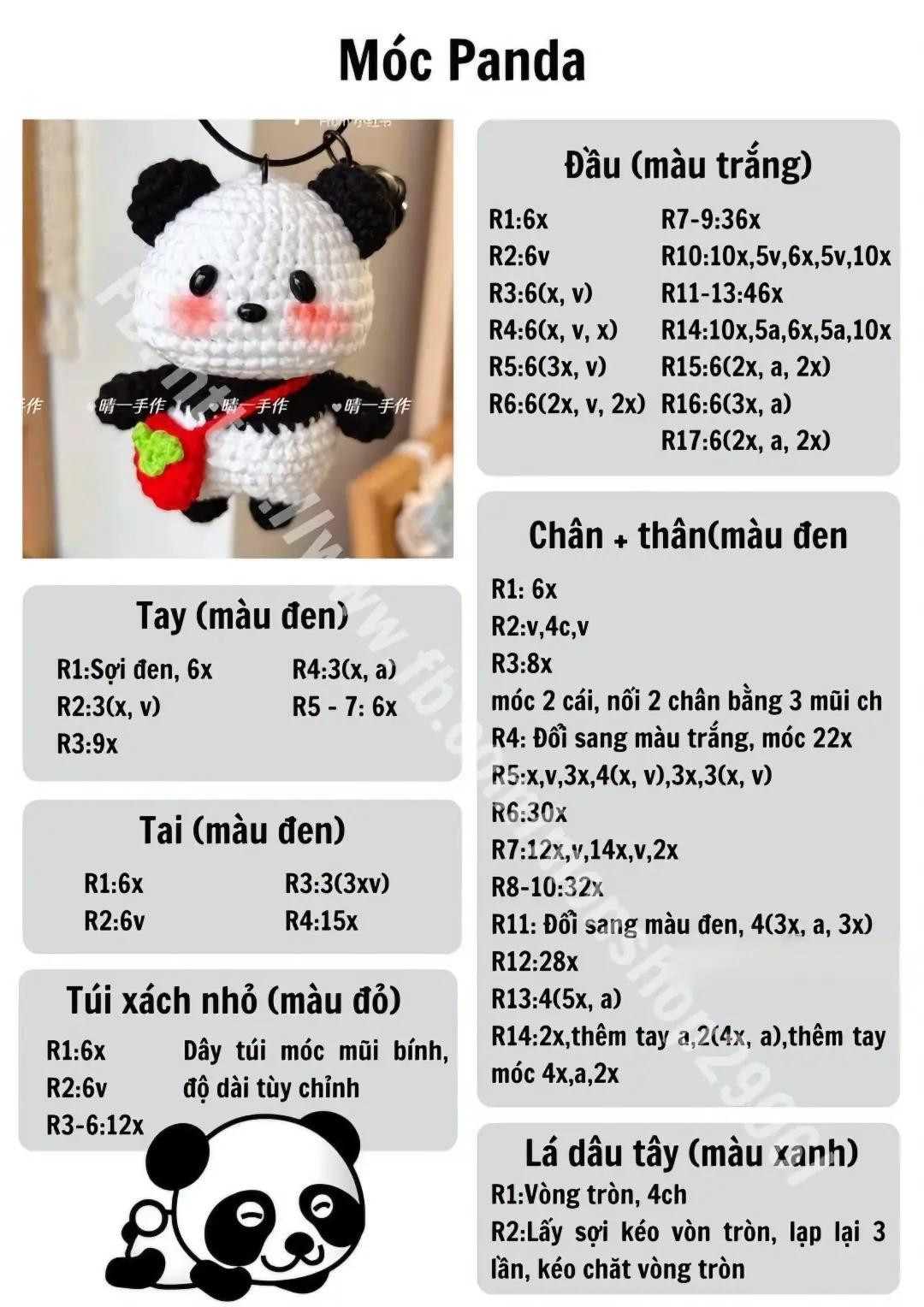 Tổng hợp Chart Móc Len Cute: Túi Sứa và Gấu Teddy Nhiều Màu Sắc