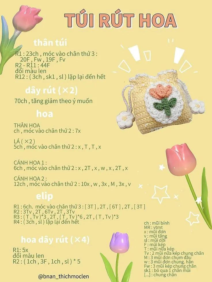 Tổng hợp chart móc len dễ thương: Bông hoa hướng dương, mắt ếch và cá nhỏ