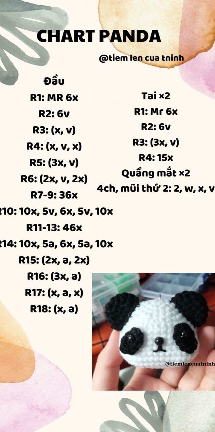 Tổng hợp chart móc len dễ thương: Râu, Gà Má Phính, Hổ, Thỏ và Heo