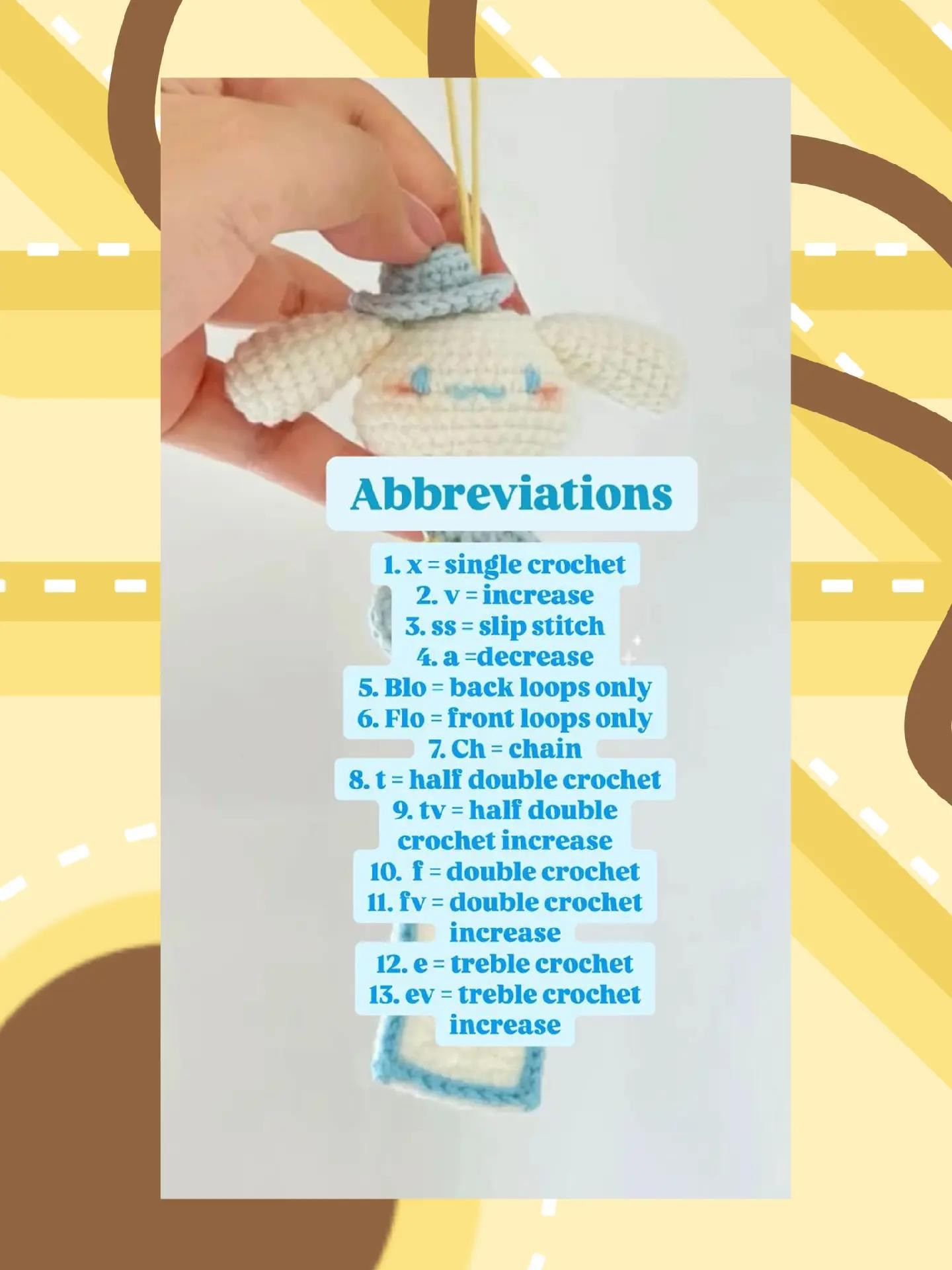 Tổng hợp chart móc len: Gà con, Bạch tuột mini, Cinnamoroll và Trứng ốp la