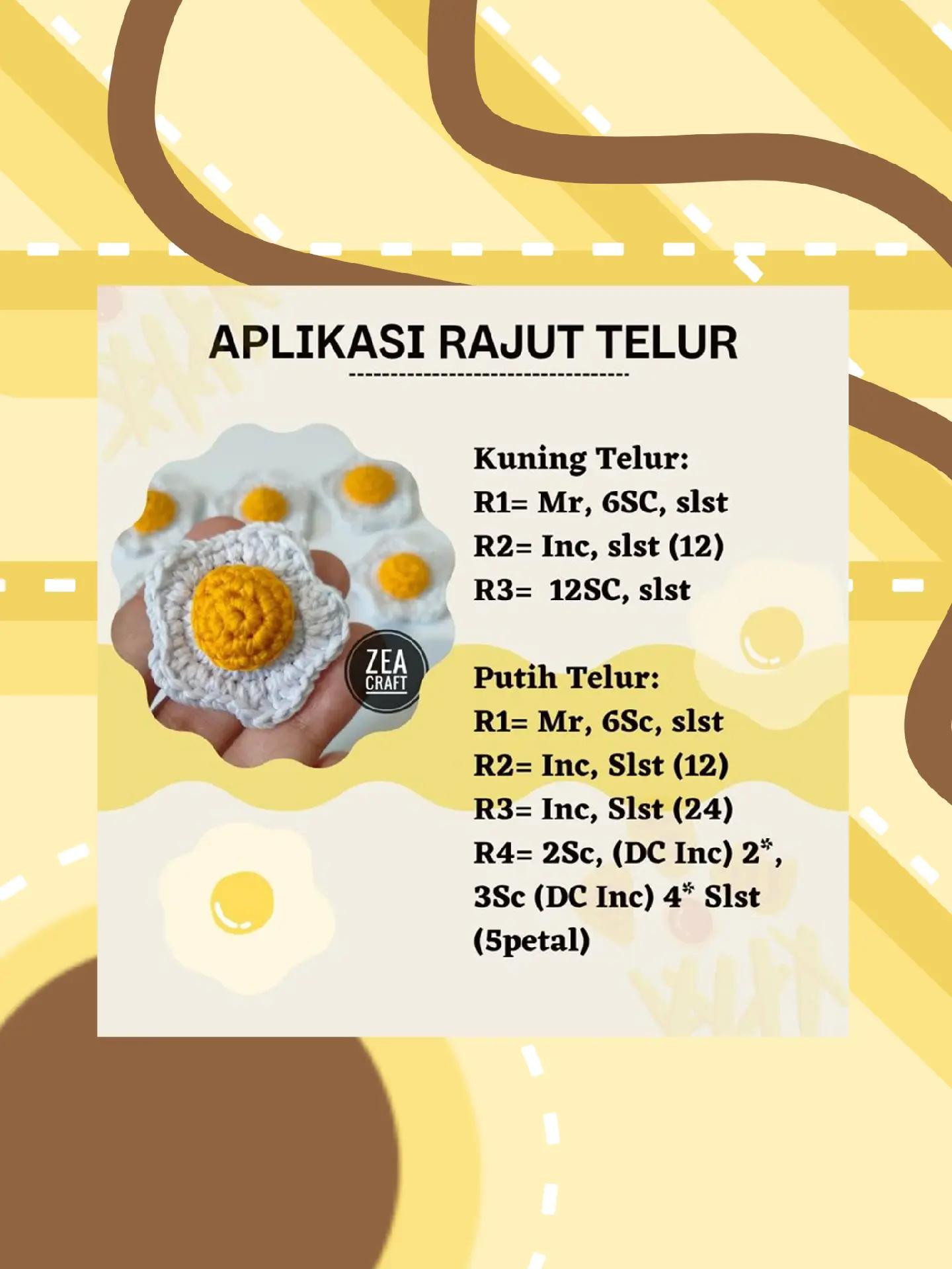 Tổng hợp chart móc len: Gà con, Bạch tuột mini, Cinnamoroll và Trứng ốp la