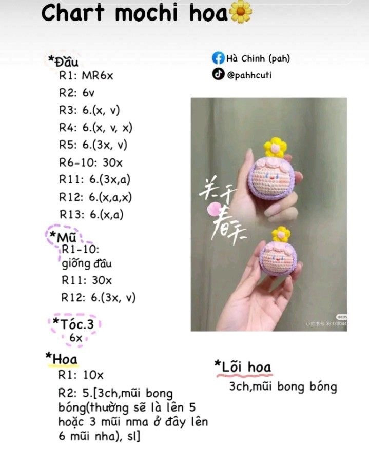 Tổng hợp Chart Móc Len: Gấu, Bạch Tuộc, Mochi và Nàng Công Chúa