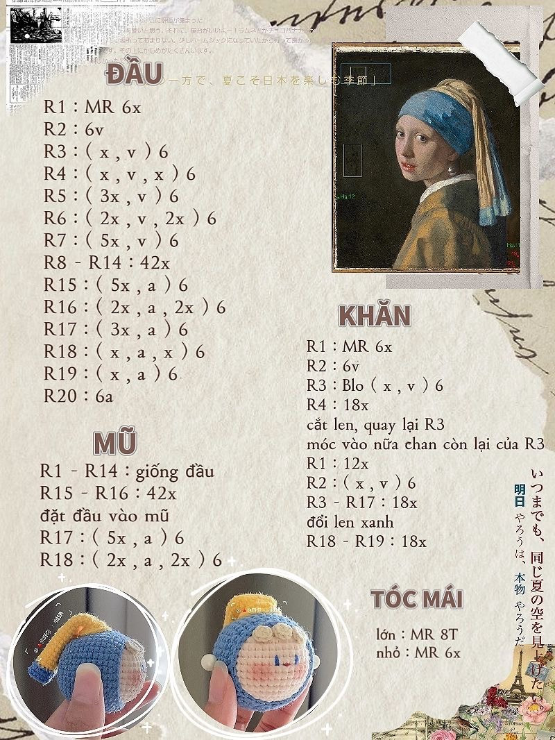 Tổng hợp Chart Móc Len: Gấu, Bạch Tuộc, Mochi và Nàng Công Chúa