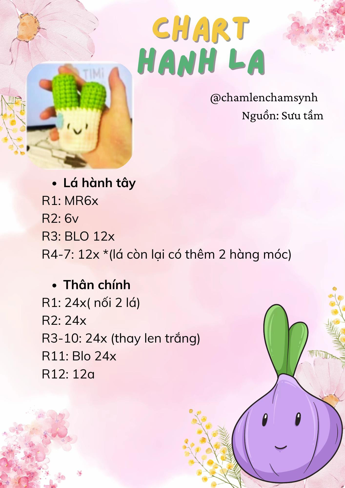 Tổng hợp chart móc len: Gấu trúc, Capybara, Hành tây và Ông già Noel