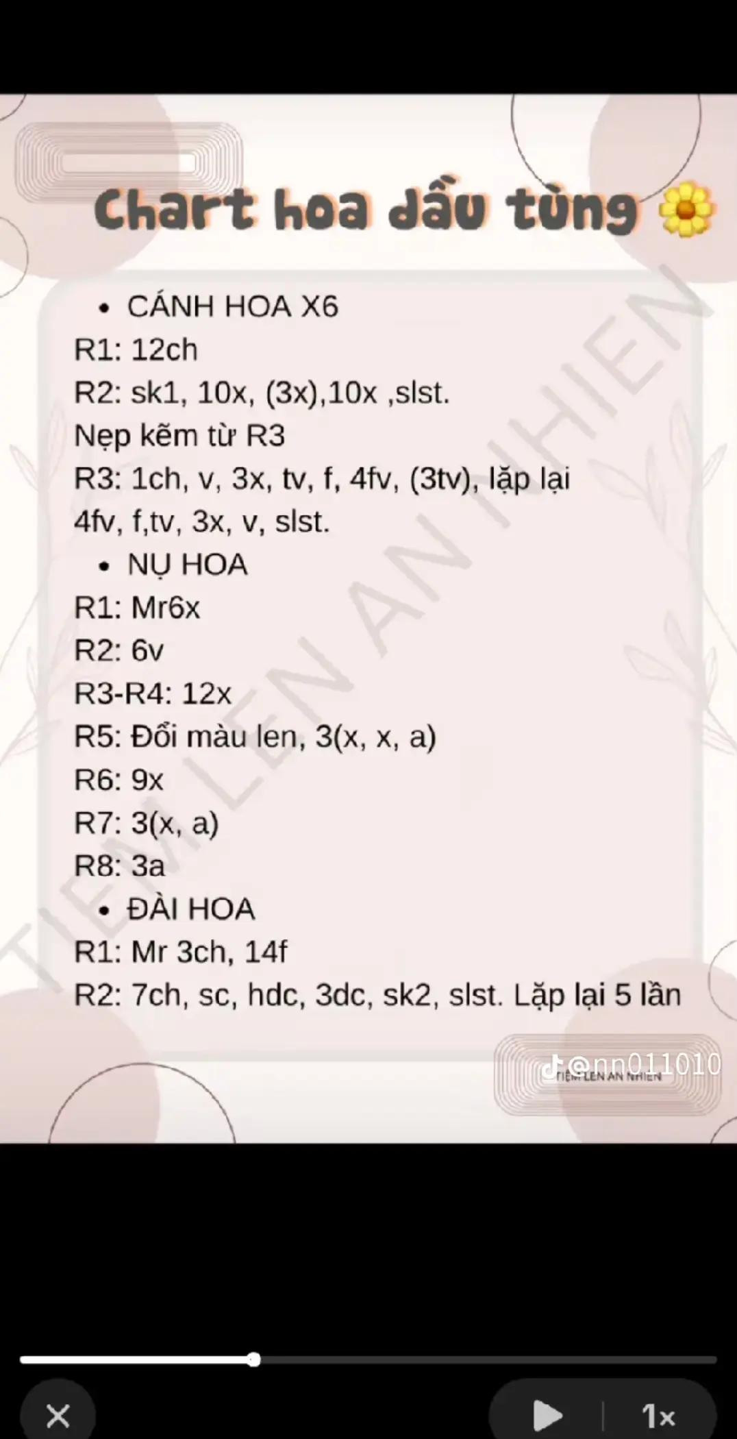 Tổng hợp chart móc len hoa: Hồng, Lan, Hướng dương