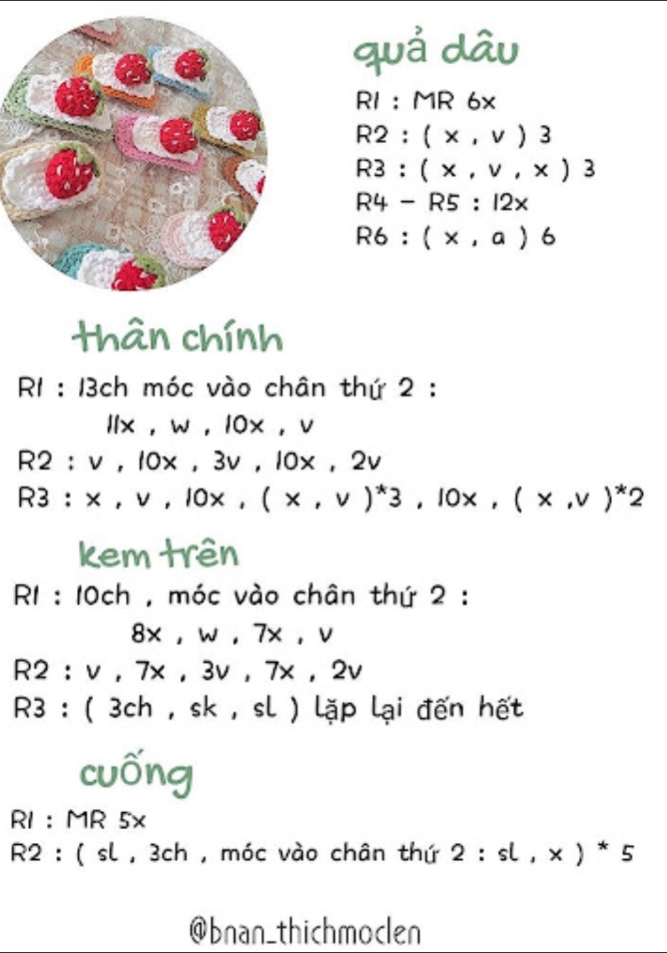 Tổng hợp chart móc len kẹp tóc Hello Kitty, quả bơ, hoa hướng dương và các mẫu thú đáng yêu