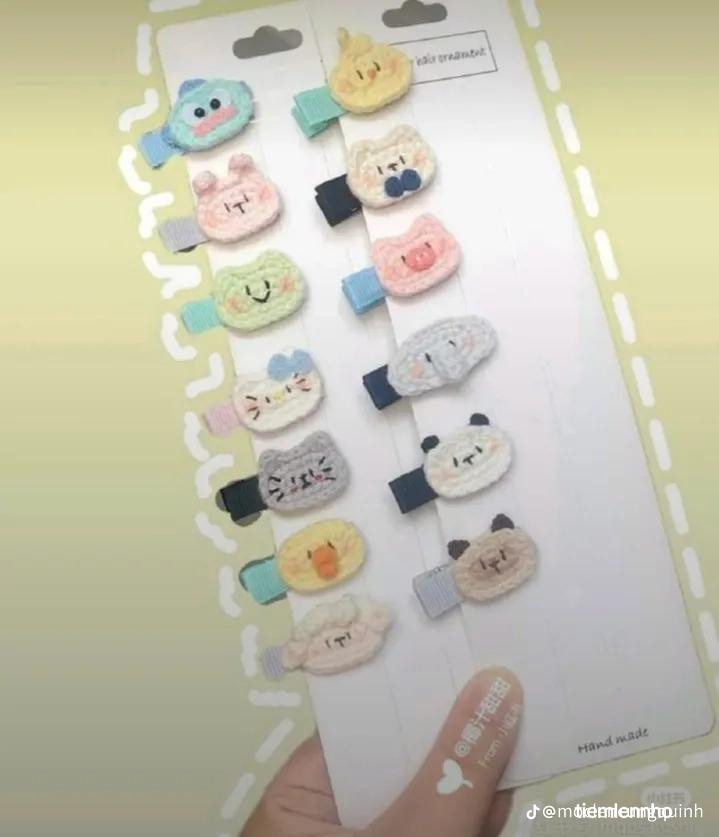 Tổng hợp chart móc len kẹp tóc: Hoa hướng dương, cá hangyodon và các chú thú dễ thương