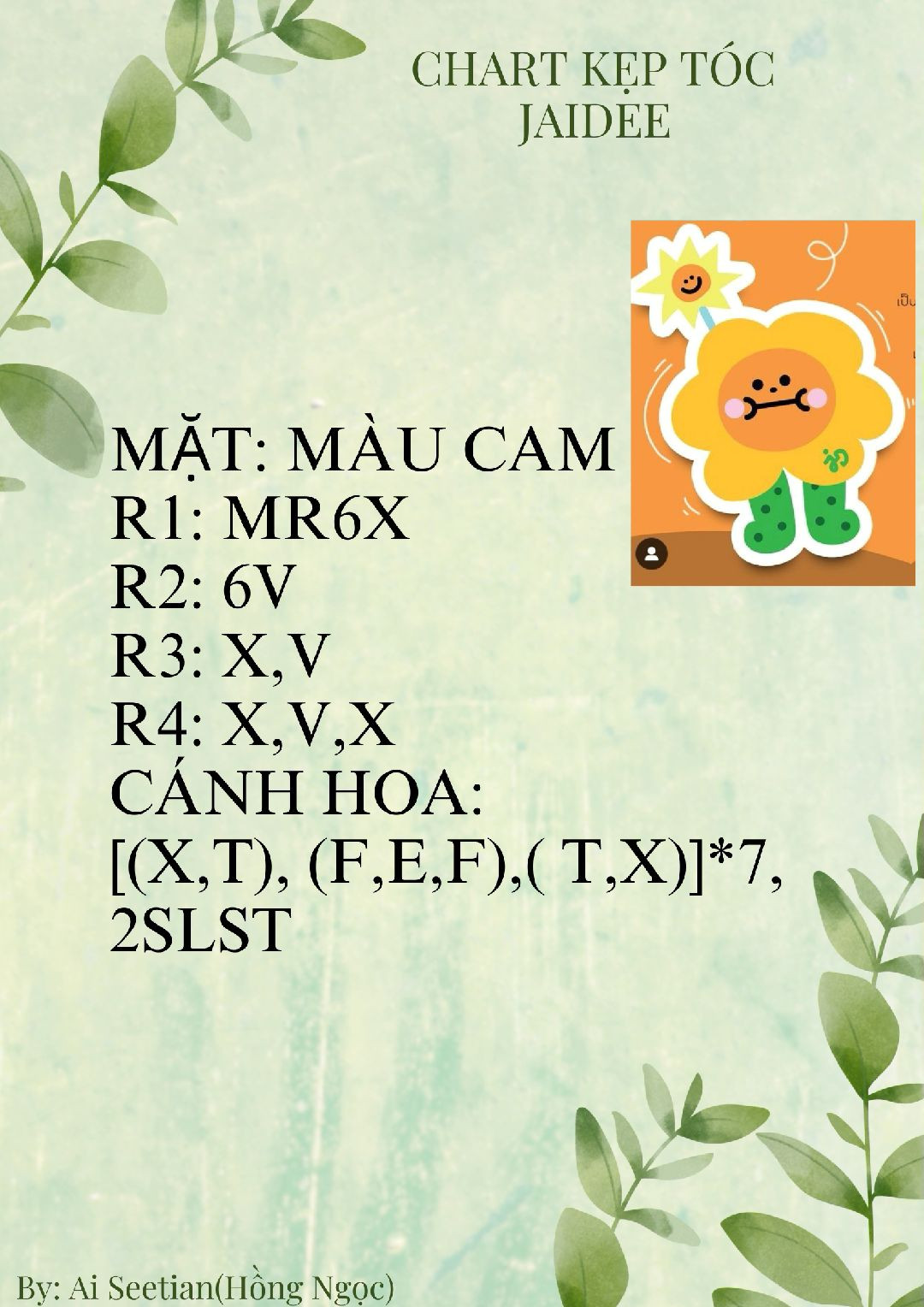 Tổng hợp chart móc len kẹp tóc nhân vật dễ thương