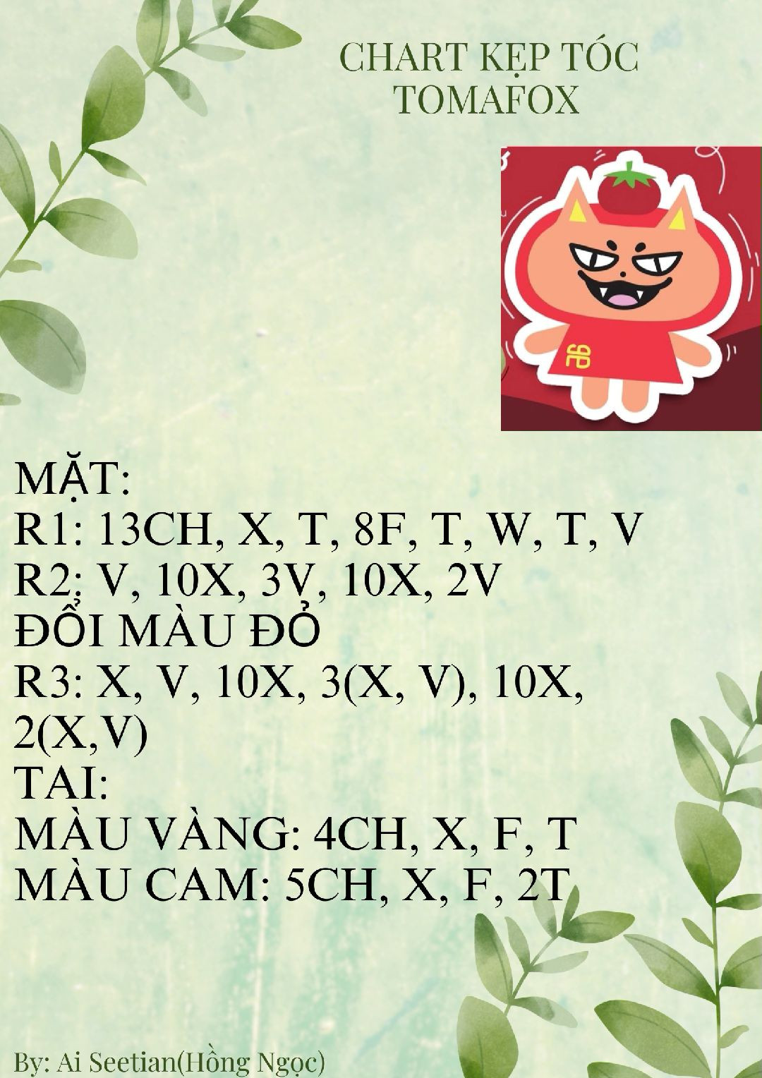 Tổng hợp chart móc len kẹp tóc nhân vật dễ thương