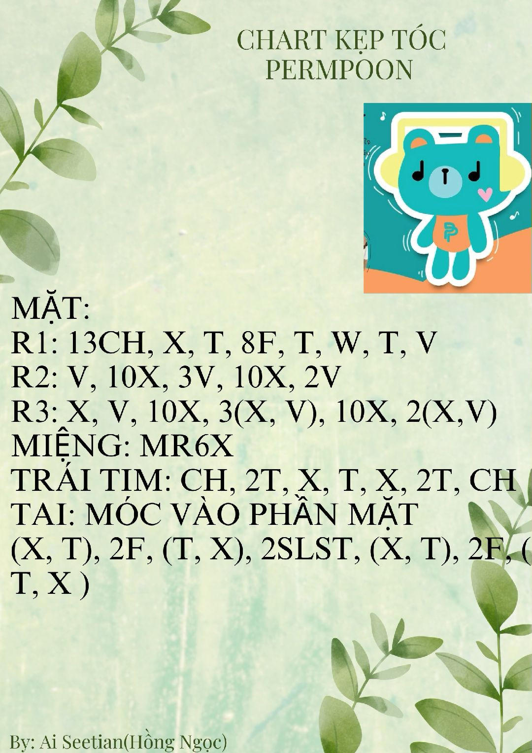 Tổng hợp chart móc len kẹp tóc nhân vật dễ thương