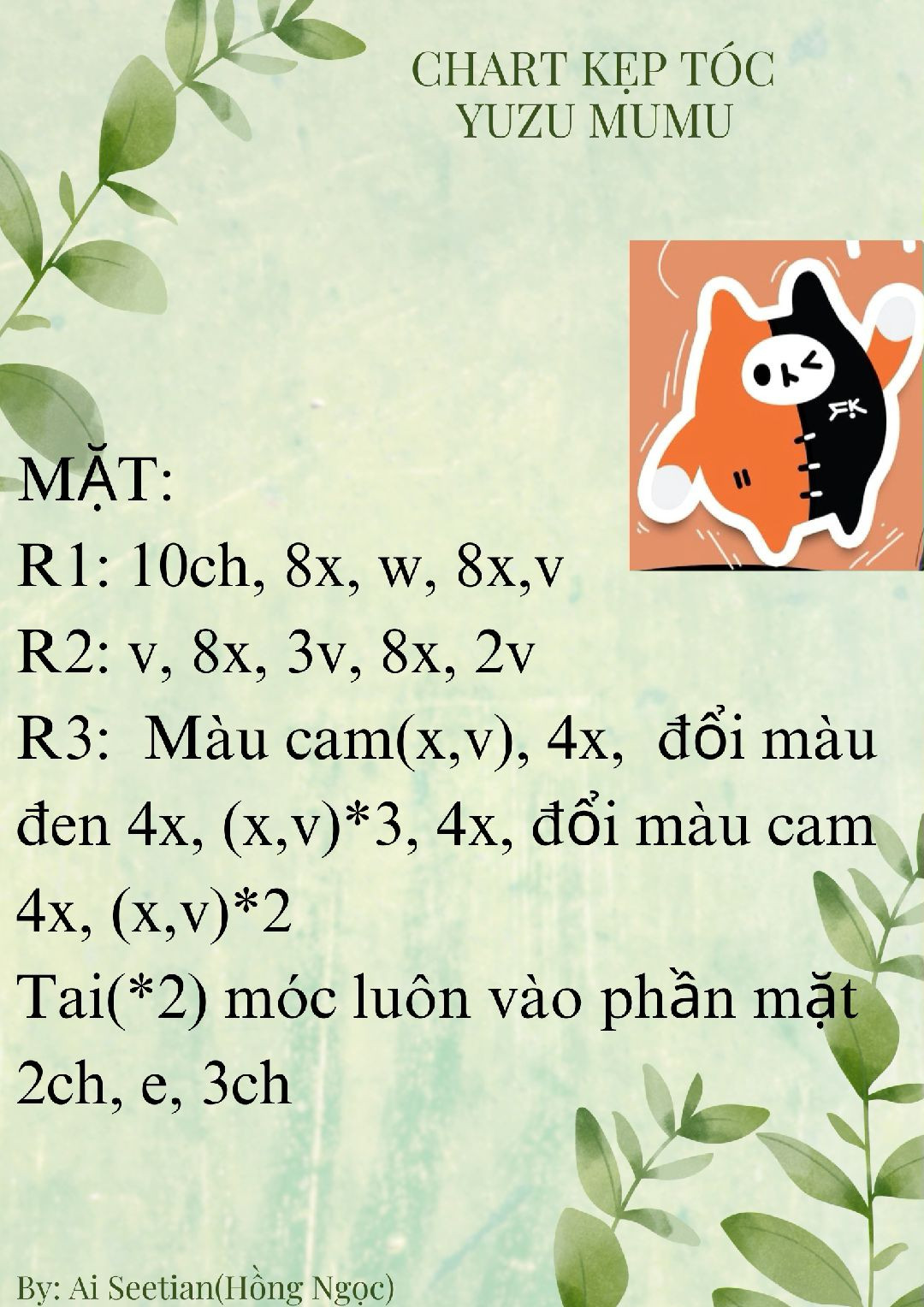 Tổng hợp chart móc len kẹp tóc nhân vật dễ thương