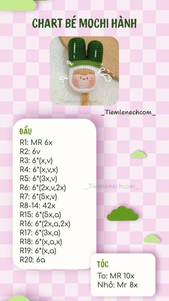 Tổng hợp chart móc len Mochi dễ thương: Hoa hướng dương, Gấu nhỏ và Trà sữa