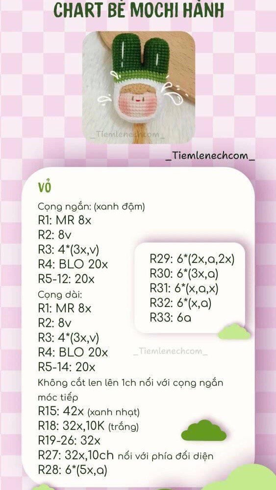 Tổng hợp chart móc len Mochi dễ thương: Hoa hướng dương, Gấu nhỏ và Trà sữa