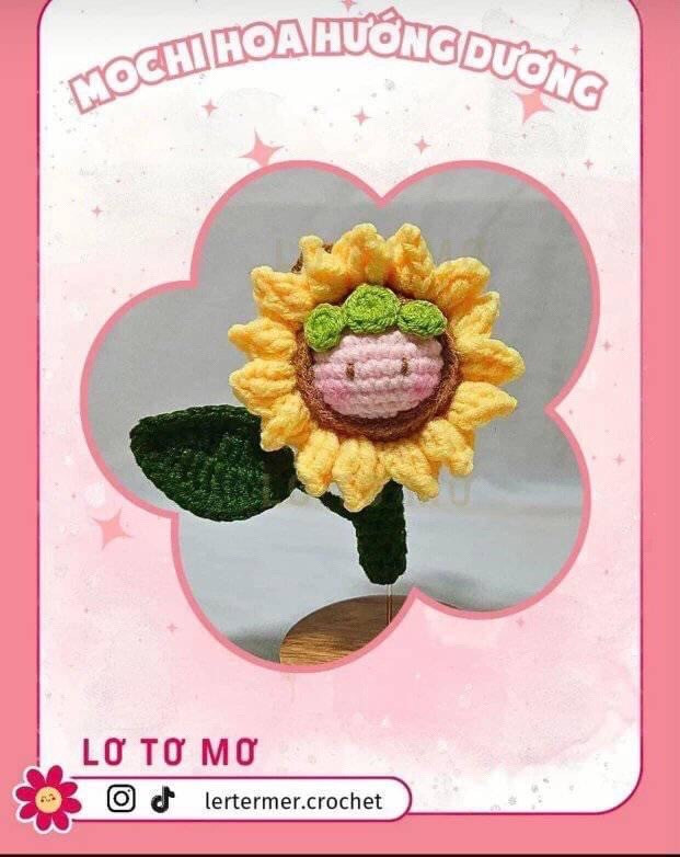 Tổng hợp chart móc len Mochi dễ thương: Hoa hướng dương, Gấu nhỏ và Trà sữa