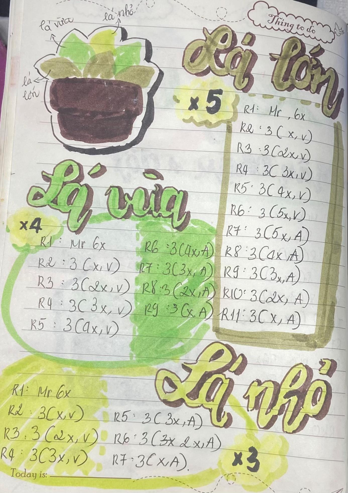 Tổng hợp chart móc len: Sen đá, Hải cảo, Thuốc lá và Bạch tuộc mini