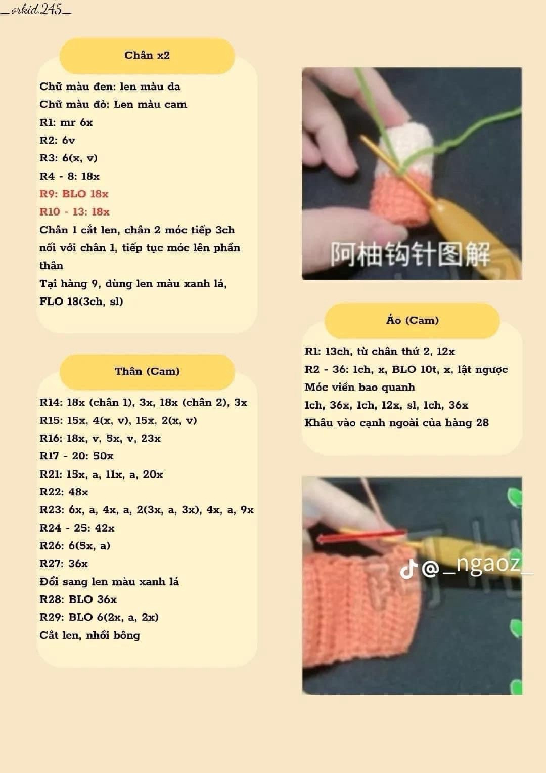 Tổng hợp chart móc len: Thỏ, Gấu dâu, Túi bánh mì, Mochi và Cặp đôi mèo