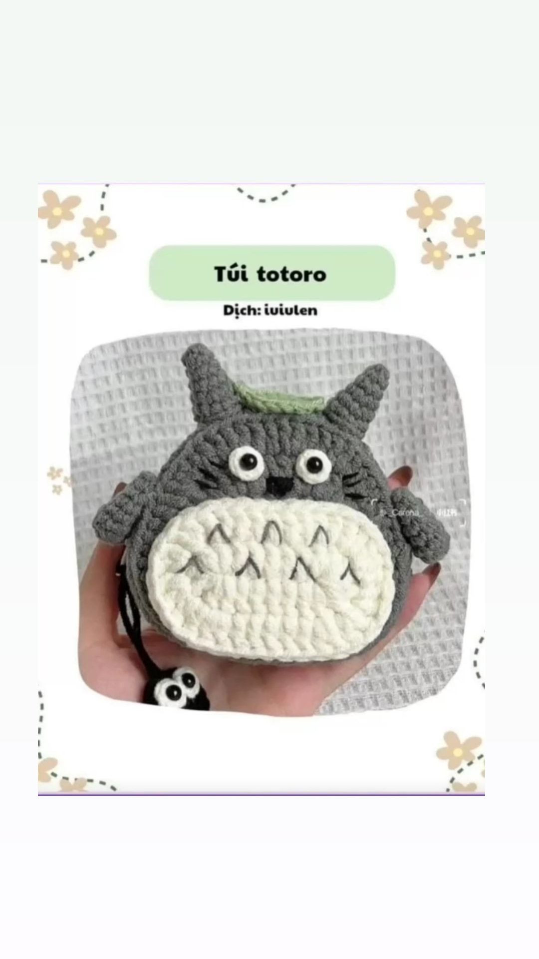 Tổng hợp chart móc len: Túi Loopy, Totoro, Cà rốt và Balo thỏ hồng