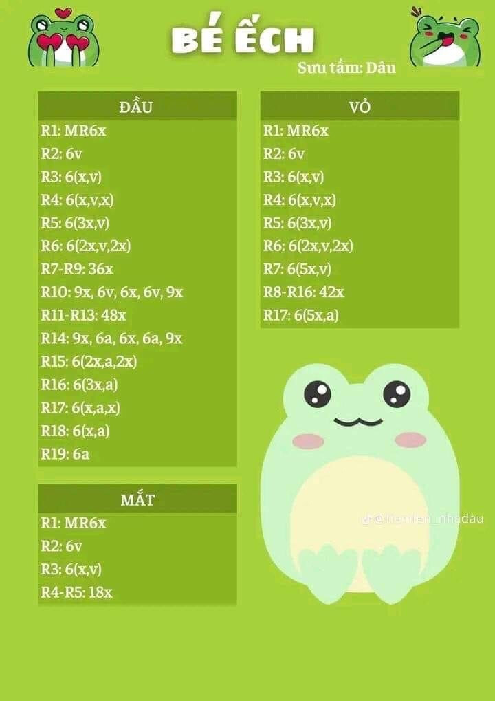 Tổng hợp chart móc len: Vịt mầm, Bế ếch và Thú mini