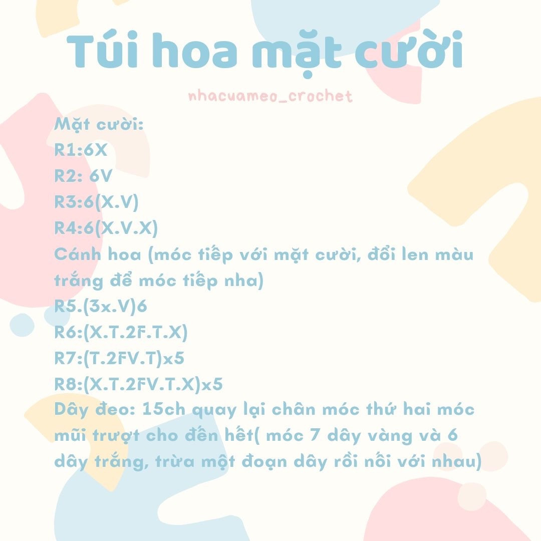 Tổng hợp chart móc túi len dễ thương: Melody, Hello Kitty và Thỏ