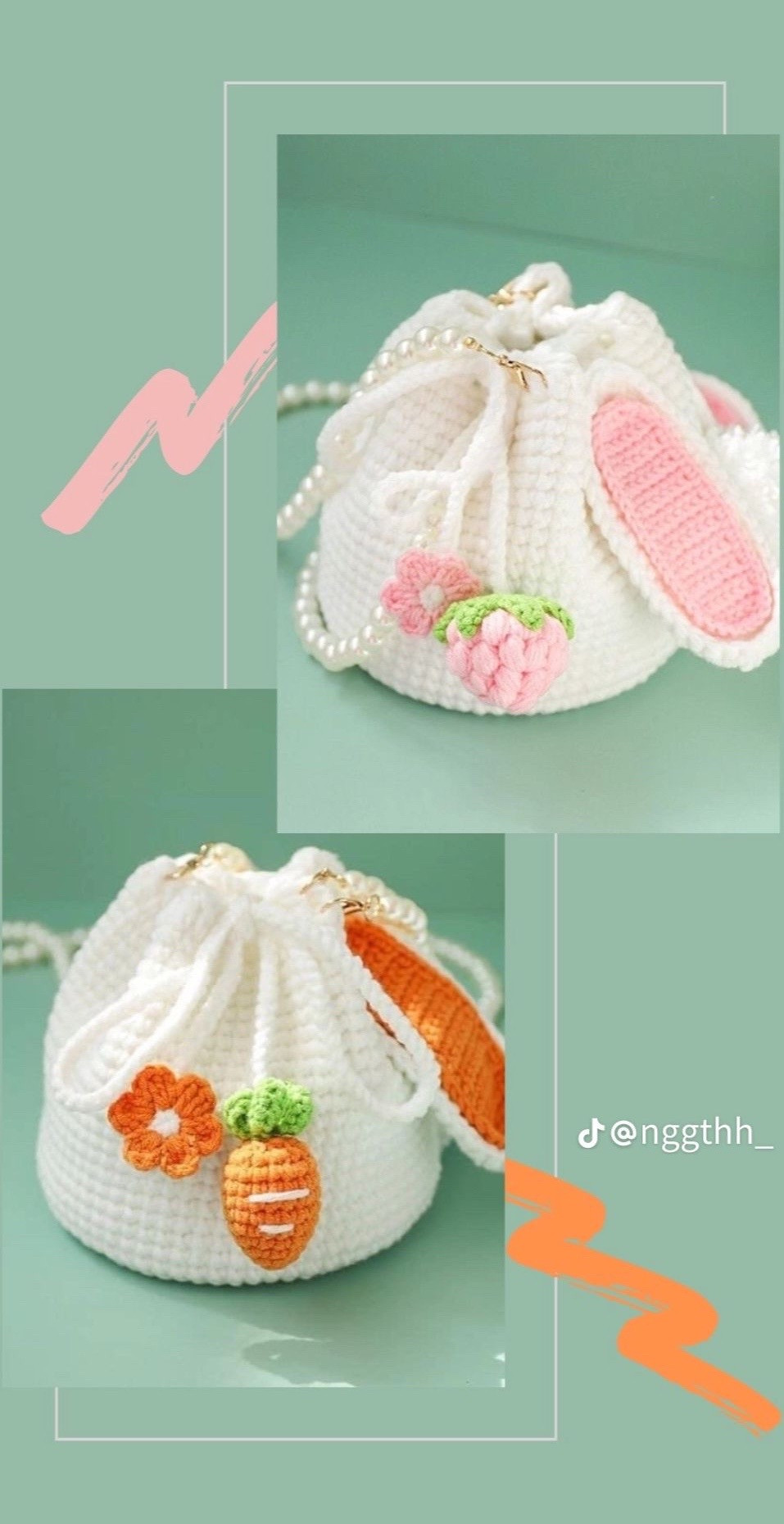 Tổng hợp chart móc túi len dễ thương: Melody, Hello Kitty và Thỏ