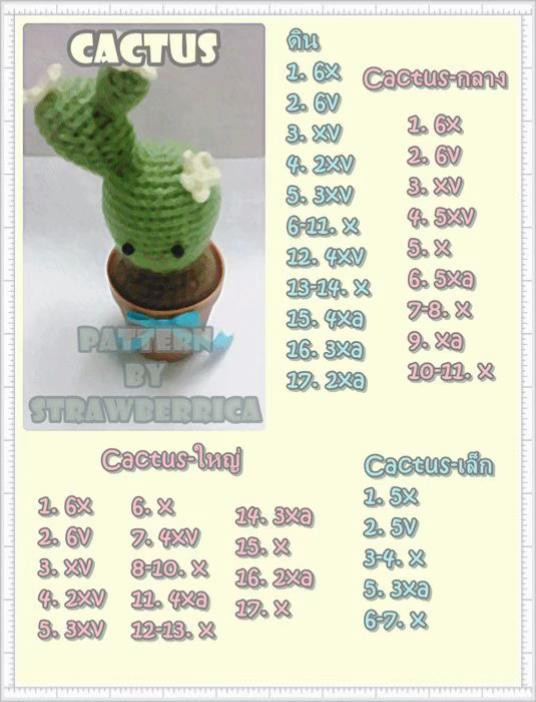 Tổng hợp chart móc xương rồng dễ thương