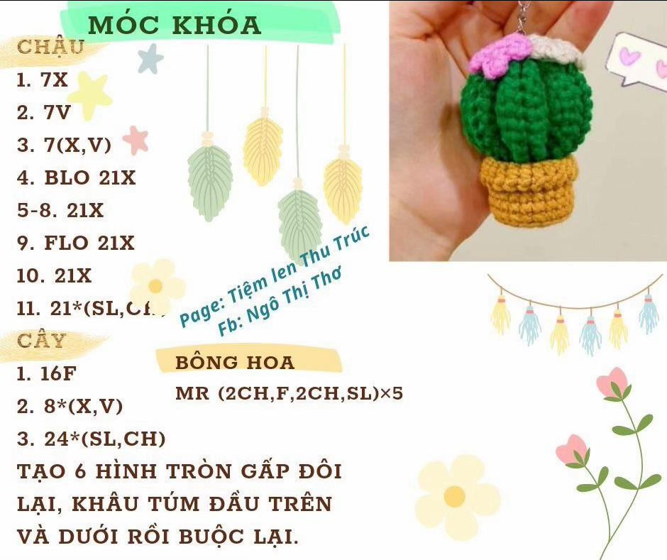Tổng hợp chart móc xương rồng dễ thương