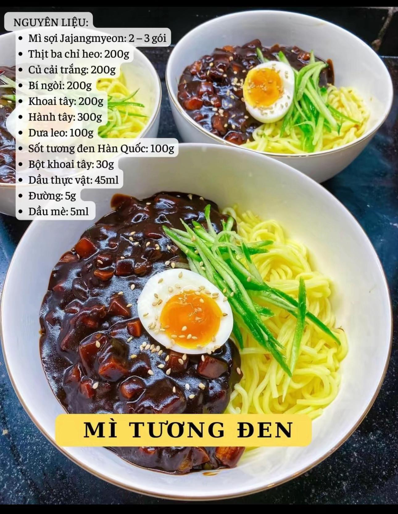 Tổng hợp công thức ẩm thực Hàn Quốc tại nhà: Mì tương đen, Củ cải muối, Miến trộn và Sườn hầm cay