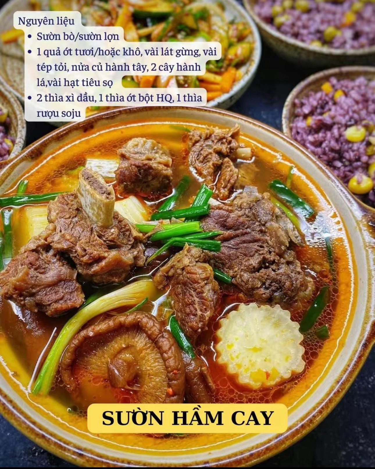 Tổng hợp công thức ẩm thực Hàn Quốc tại nhà: Mì tương đen, Củ cải muối, Miến trộn và Sườn hầm cay