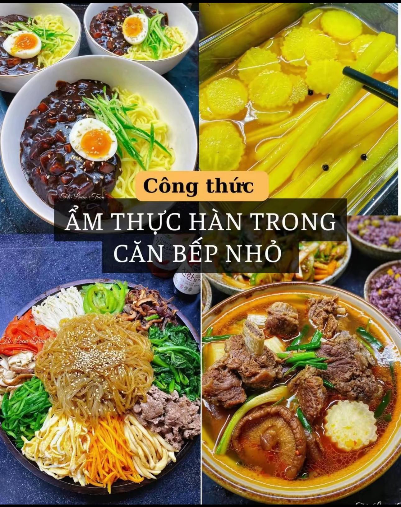 Tổng hợp công thức ẩm thực Hàn Quốc tại nhà: Mì tương đen, Củ cải muối, Miến trộn và Sườn hầm cay